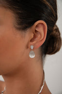 Silver 925 sterling silver dangling earrings with crystal stones 160