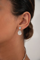 Silver 925 sterling silver dangling earrings with crystal stones 160