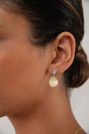 Gold 925 sterling silver dangling earrings with crystal stones 160