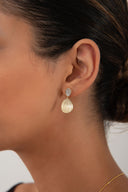 Gold 925 sterling silver dangling earrings with crystal stones 160