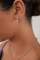 Silver 925 sterling silver dangling earrings with crystal stones 161