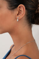 Silver 925 sterling silver dangling earrings with crystal stones 161