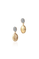 Gold 925 sterling silver dangling earrings with crystal stones 161