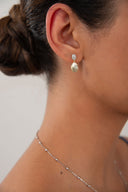 Gold 925 sterling silver dangling earrings with crystal stones 161