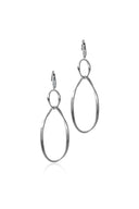 Silver 925 sterling silver earrings with interlinked design and crystal stone details 162