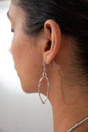 Silver 925 sterling silver earrings with interlinked design and crystal stone details 162