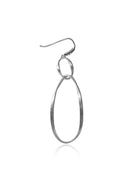 Silver 925 sterling silver earrings with interlinked design and crystal stone details 162