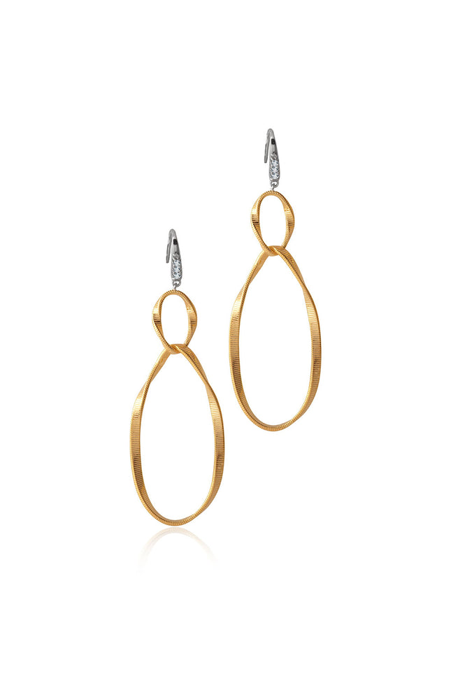 Gold 925 sterling silver earrings with interlinked design and crystal stone details 162
