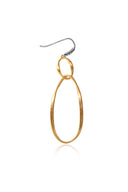 Gold 925 sterling silver earrings with interlinked design and crystal stone details 162