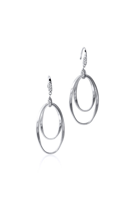 Silver 925 sterling silver earrings with interlocking oval hoop design 163