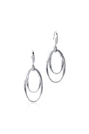 Silver 925 sterling silver earrings with interlocking oval hoop design 163