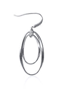 Silver 925 sterling silver earrings with interlocking oval hoop design 163