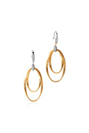 Gold 925 sterling silver earrings with interlocking oval hoop design 163