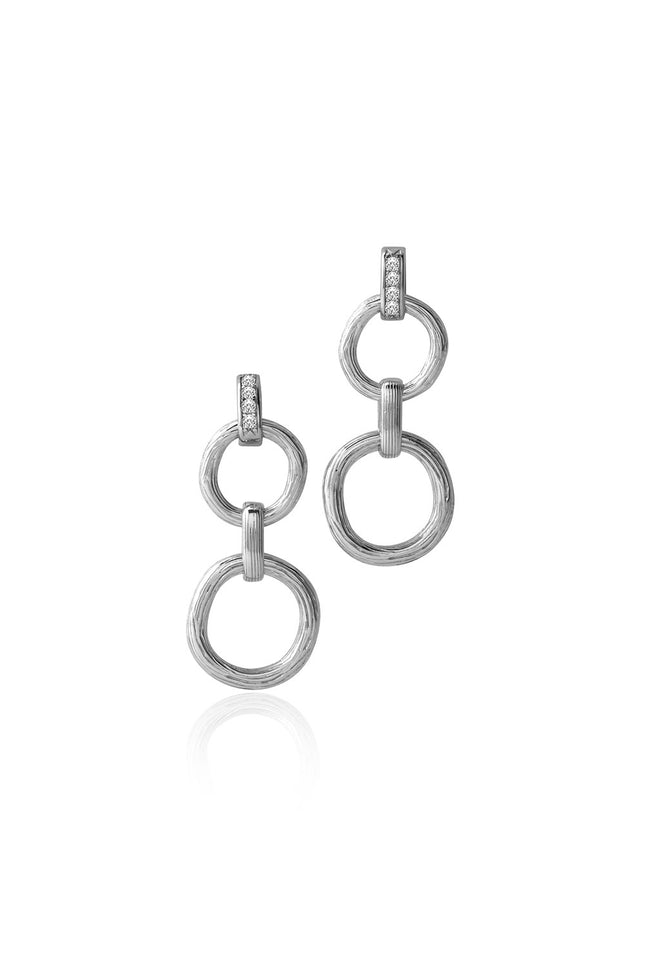 Silver 925 sterling silver earrings with interlinked hoop detail 164