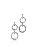Silver 925 sterling silver earrings with interlinked hoop detail 164