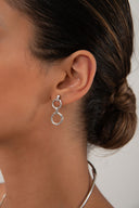 Silver 925 sterling silver earrings with interlinked hoop detail 164