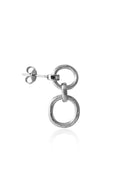 Silver 925 sterling silver earrings with interlinked hoop detail 164