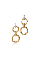 Gold 925 sterling silver earrings with interlinked hoop detail 164