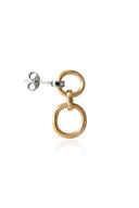 Gold 925 sterling silver earrings with interlinked hoop detail 164