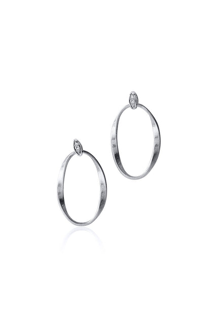 Silver 925 sterling silver earrings with oval shape and crystal stone detail 165