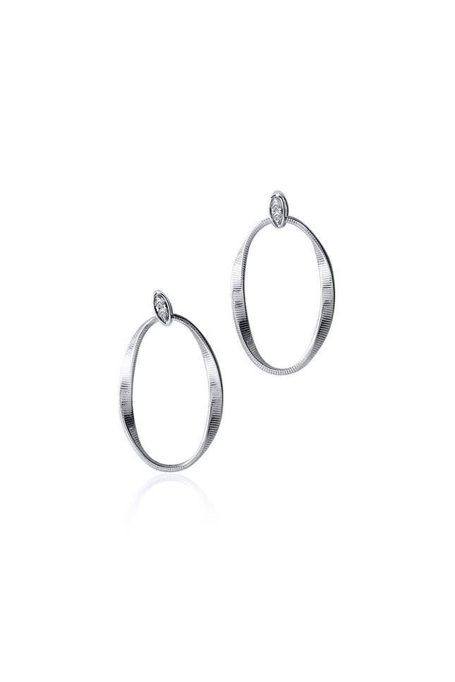 Silver 925 sterling silver earrings with oval shape and crystal stone detail 165
