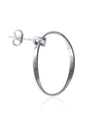 Silver 925 sterling silver earrings with oval shape and crystal stone detail 165