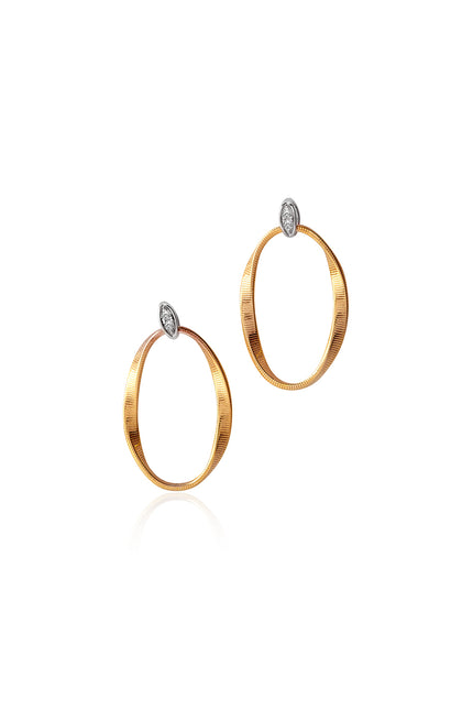Gold 925 sterling silver earrings with oval shape and crystal stone detail 165