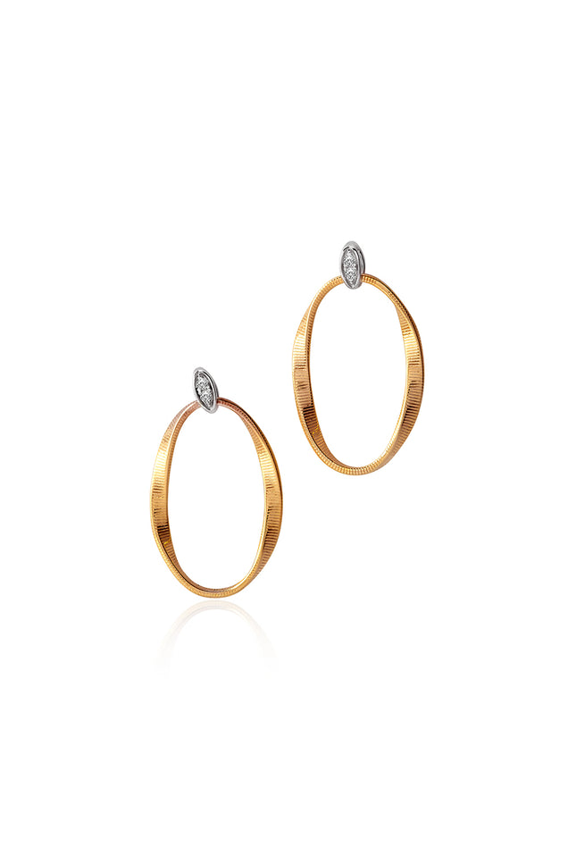 Gold 925 sterling silver earrings with oval shape and crystal stone detail 165