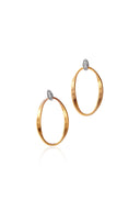Gold 925 sterling silver earrings with oval shape and crystal stone detail 165