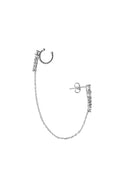 Silver Crystal stone and chain detailed 925 sterling silver earrings 178