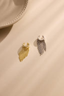 Gold Crystal stone detailed and dangling 925 sterling silver cartilage earrings 192