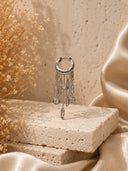 Silver 925 sterling silver teardrop and chain detail Dangle piercing  205