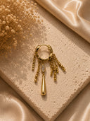 Gold 925 sterling silver teardrop and chain detail Dangle piercing  205