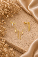 Gold 925 sterling silver bee and dangle chain detail earring 223