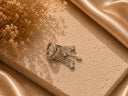 Silver 925 sterling silver piercing with chain and stone details 224