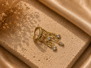 Gold 925 sterling silver piercing with chain and stone details 224
