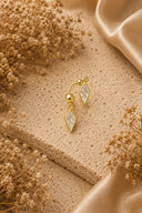 Gold 925 sterling silver geometric stone and dangle piercing 279