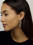 Silver Crystal stone detailed dangling earrings 287
