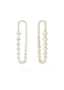 Gold Crystal stone detailed dangling earrings 287