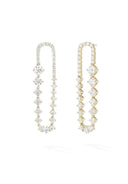 Gold Crystal stone detailed dangling earrings 287