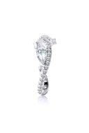 Silver 925 Sterling silver earrings with crystal stones and curved form details 95