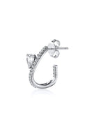 Silver 925 Sterling silver earrings with crystal stones and curved form details 95