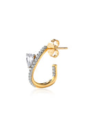 Gold 925 Sterling silver earrings with crystal stones and curved form details 95