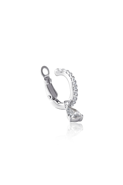 Silver 925 sterling silver cartilage earrings with crystal stone details 97