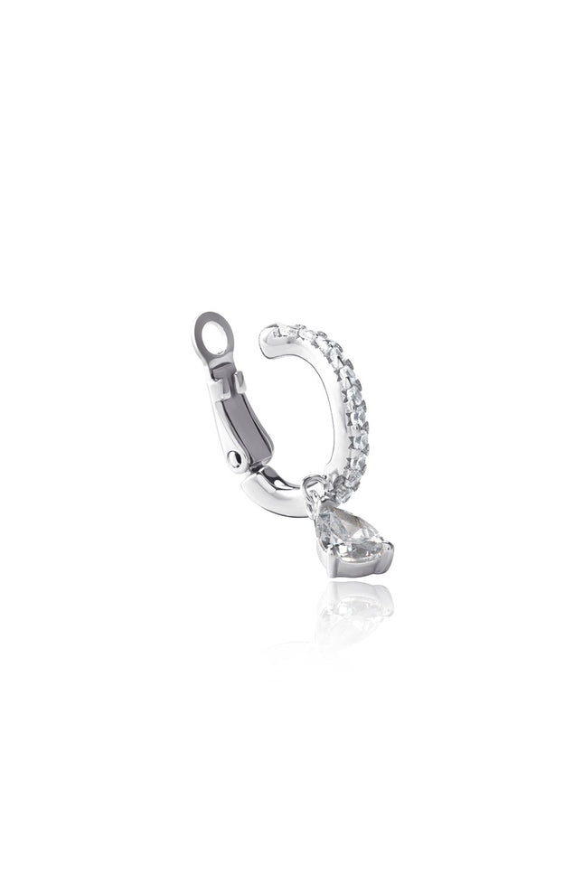 Silver 925 sterling silver cartilage earrings with crystal stone details 97