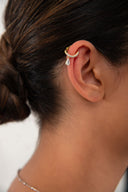 Gold 925 sterling silver cartilage earrings with crystal stone details 97