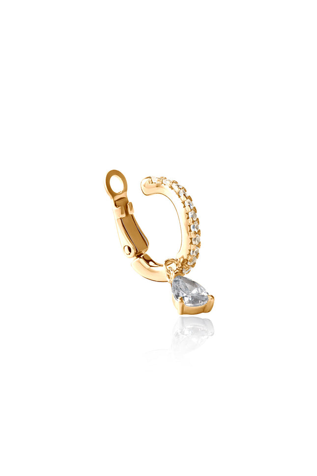 Gold 925 sterling silver cartilage earrings with crystal stone details 97