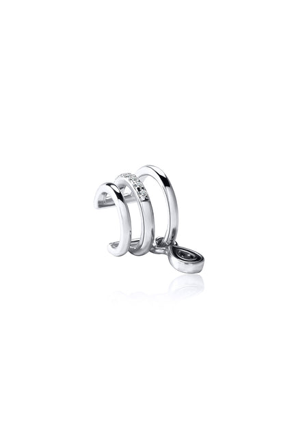 Silver Mini 925 Sterling silver ear cuff with crystal and teardrop stone details 98