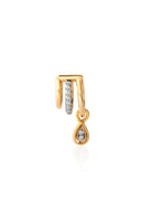 Gold Mini 925 Sterling silver ear cuff with crystal and teardrop stone details 98