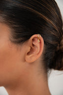 Gold Mini 925 Sterling silver ear cuff with crystal and teardrop stone details 98